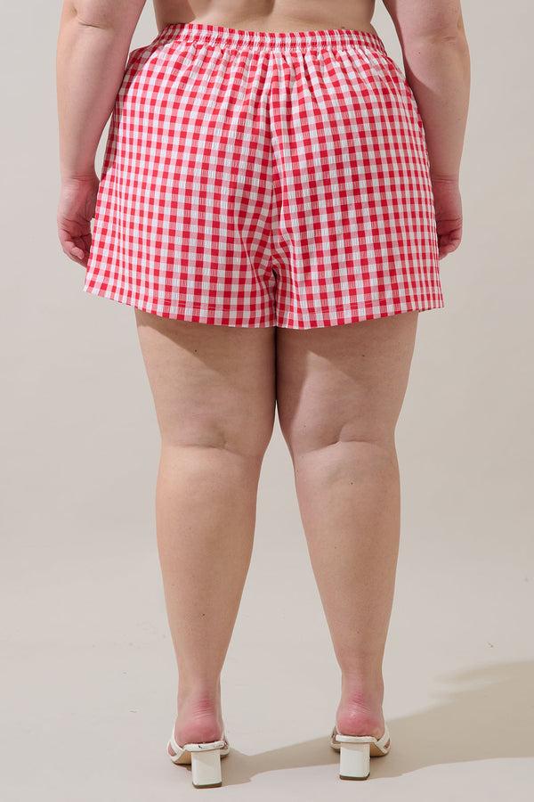 Sugarlips Macon High Waisted Shorts Gingham Curve
