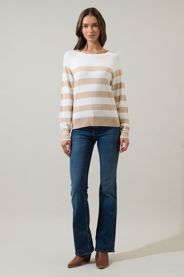Sugarlips Macy Hill Color Block Striped Sweater