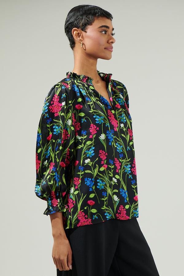 Sugarlips Madeline Groover Split Neck Blouse