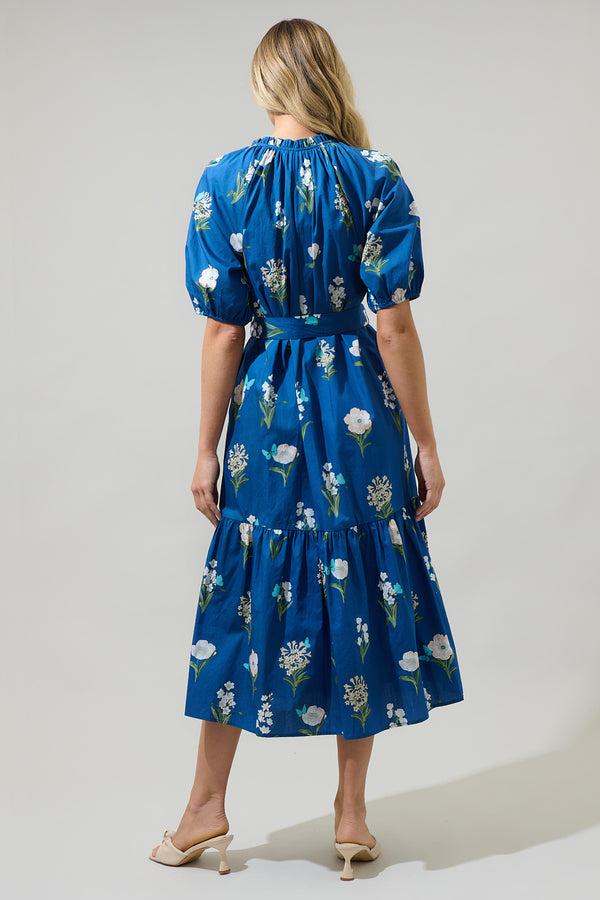 Sugarlips Madison Floral Wynette Tiered Midi Dress