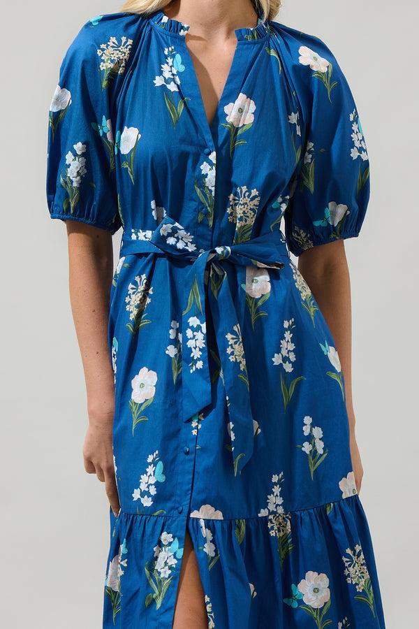 Sugarlips Madison Floral Wynette Tiered Midi Dress
