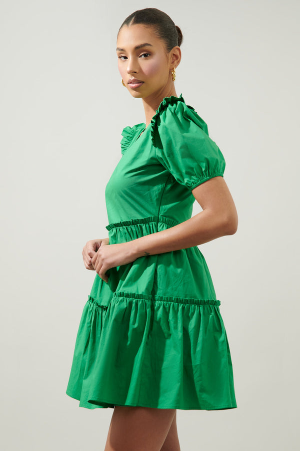 Sugarlips Madrigal Poplin Tiered Mini Dress