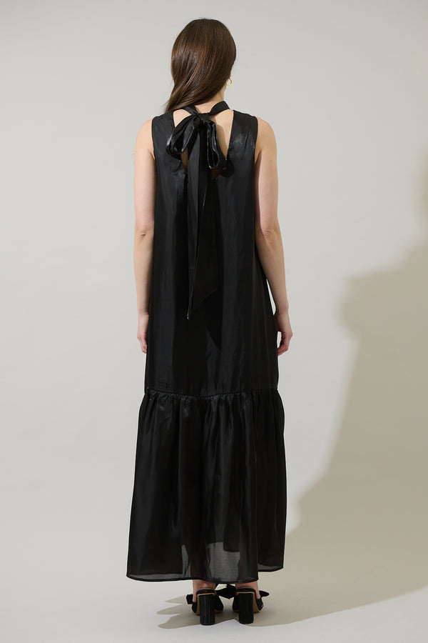 Sugarlips Maeva Organza Mockneck Maxi Dress