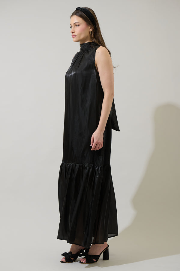 Sugarlips Maeva Organza Mockneck Maxi Dress