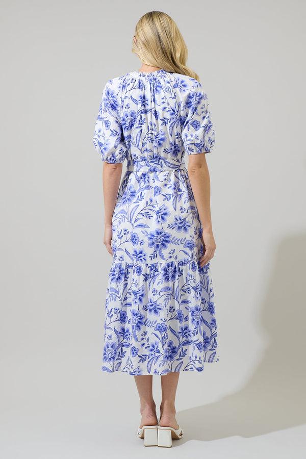 Sugarlips Maeve Floral Wynette Tiered Midi Dress