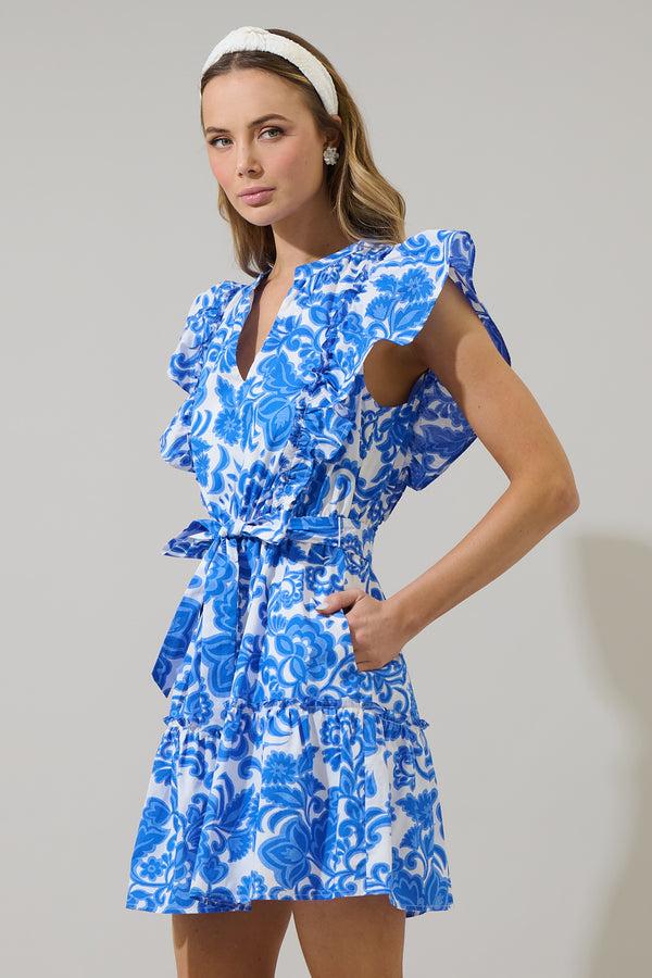 Sugarlips Magee Floral Ruffle Mini Dress