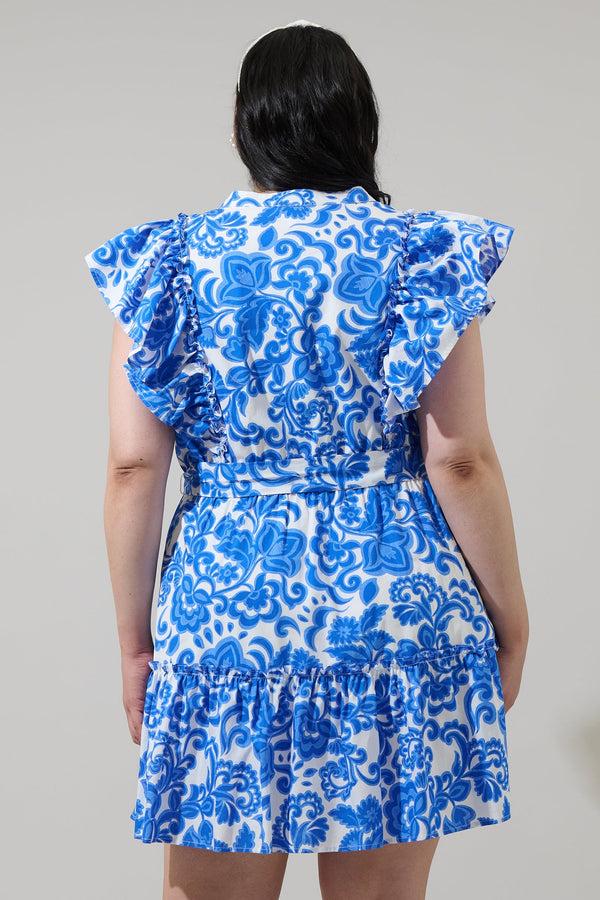 Sugarlips Magee Floral Ruffle Mini Dress Curve