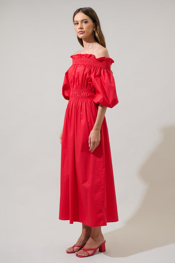 Sugarlips Magna Town Off The Shoulder Midi Dress