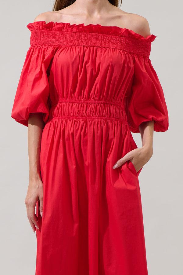 Sugarlips Magna Town Off The Shoulder Midi Dress