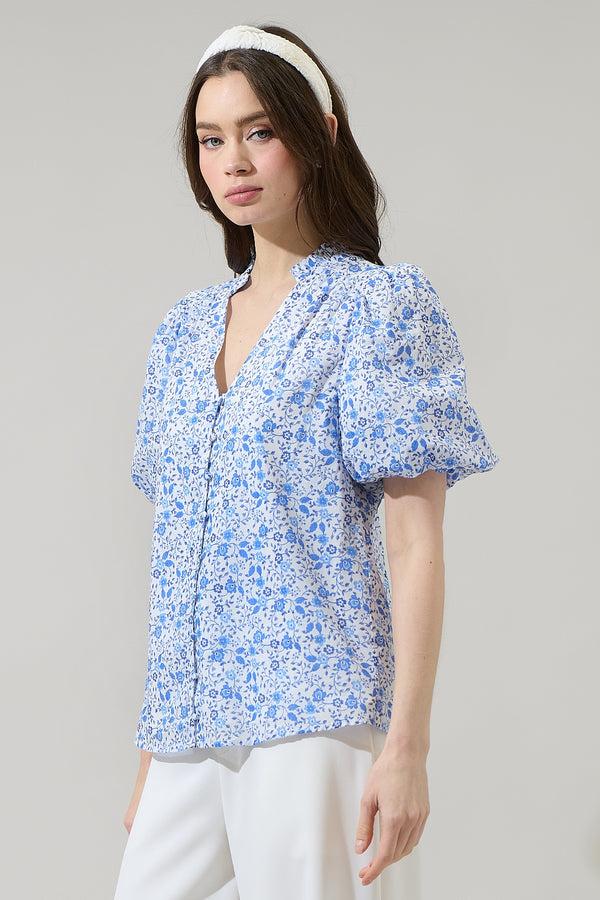 Sugarlips Maisie Floral Idara Button Down Top