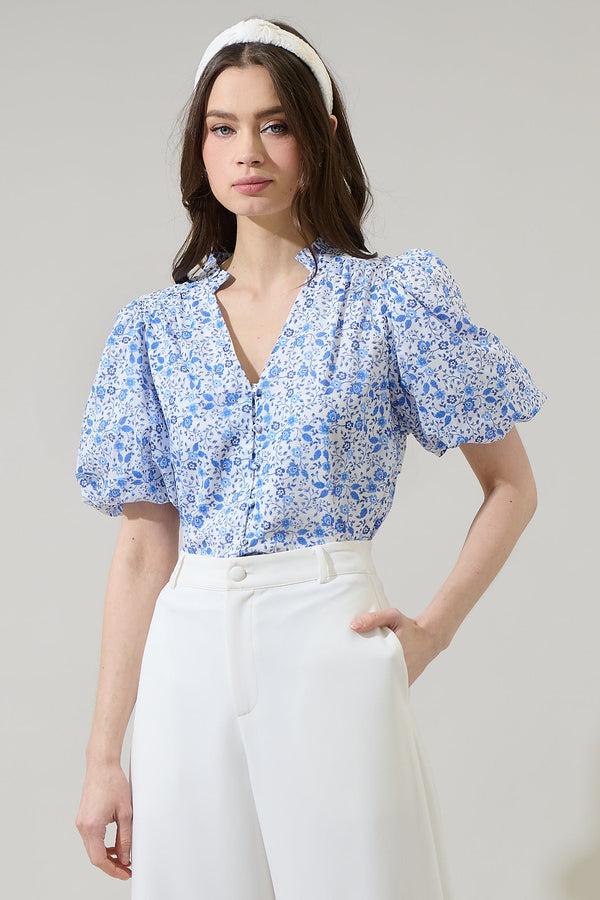 sugarlips Maisie Floral Idara Button Down Top
