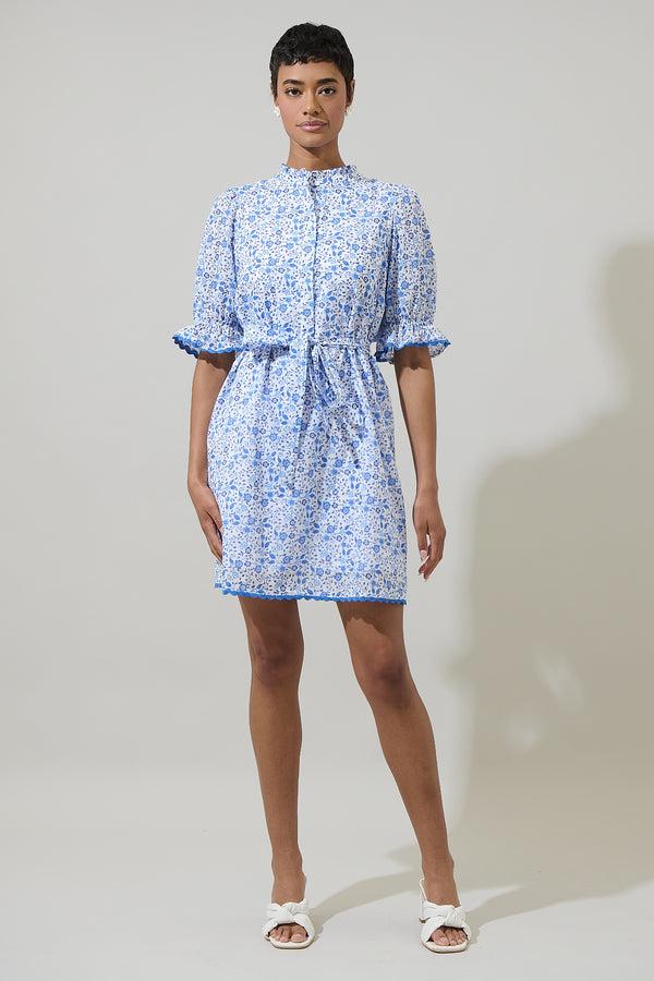 Sugarlips Maisie Floral Miana Button Up Mini Dress