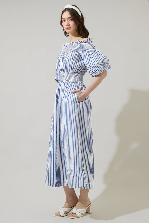 Sugarlips Maisy Striped Magna Town Midi Dress