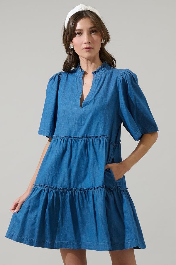 sugarlips Manresa Dixie Split Neck Shift Dress