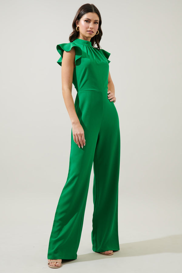 Sugarlips Manuela Mock Neck Wide Leg Jumpsuit