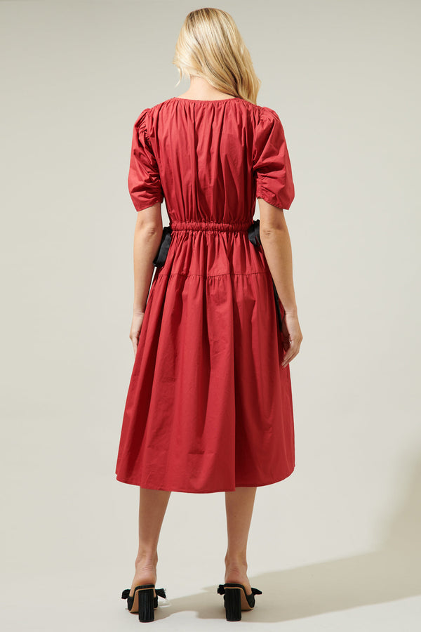 Sugarlips Marbrissa Mutton Sleeve Midi Dress