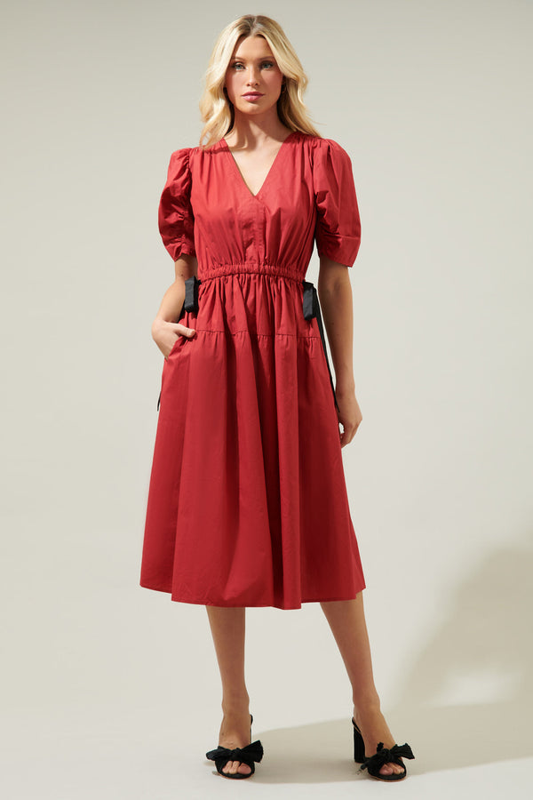 sugarlips Marbrissa Mutton Sleeve Midi Dress