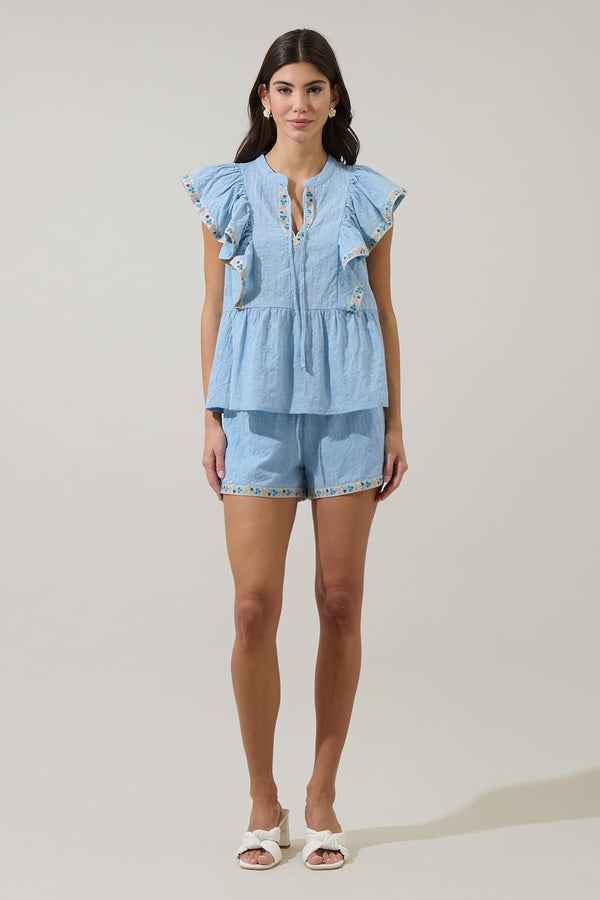 Sugarlips Marcy Embroidery High Waisted Shorts