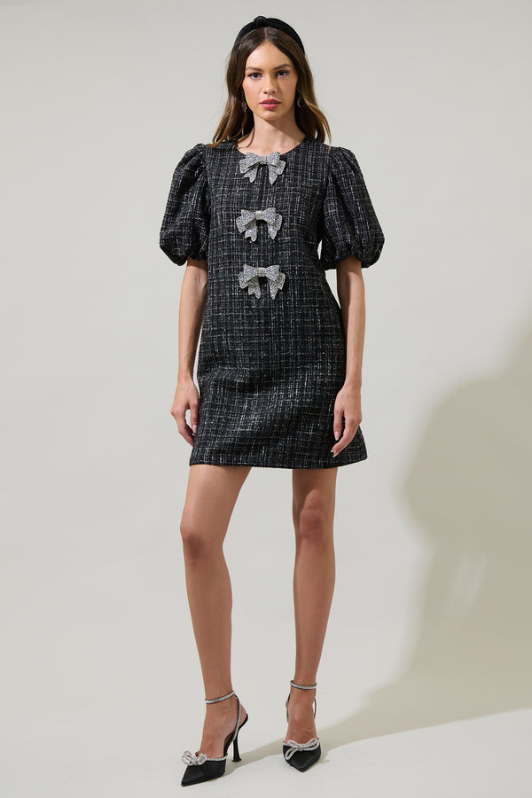 Sugarlips Margaret Tweed Cora Shift Mini Dress