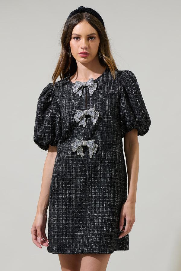 sugarlips Margaret Tweed Cora Shift Mini Dress