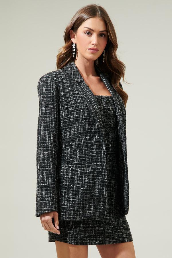 Sugarlips Margaret Tweed Oversized Blazer