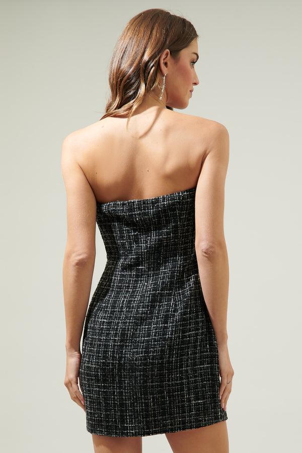 Sugarlips Margaret Tweed Strapless Mini Dress