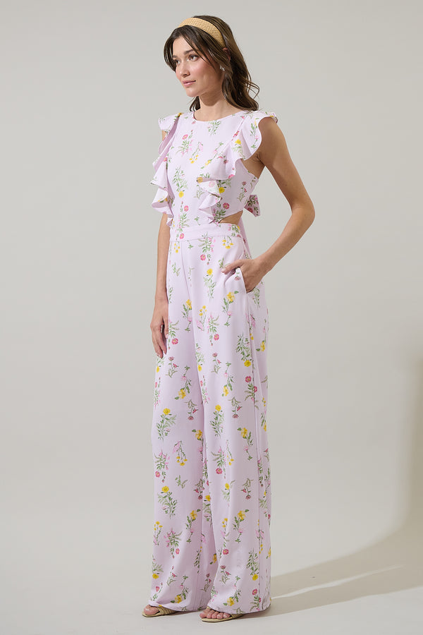 Sugarlips Margote Floral Litzy Ruffle Jumpsuit