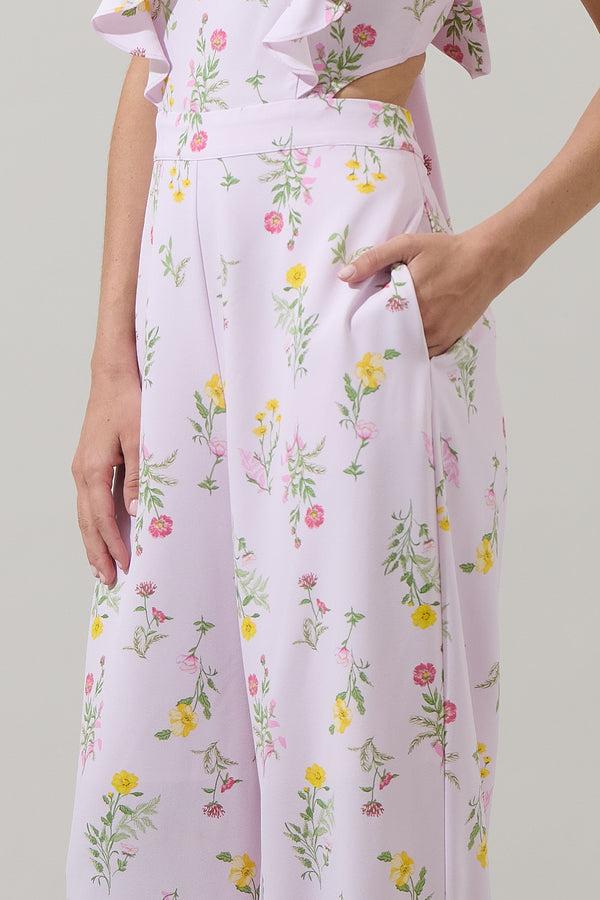 Sugarlips Margote Floral Litzy Ruffle Jumpsuit