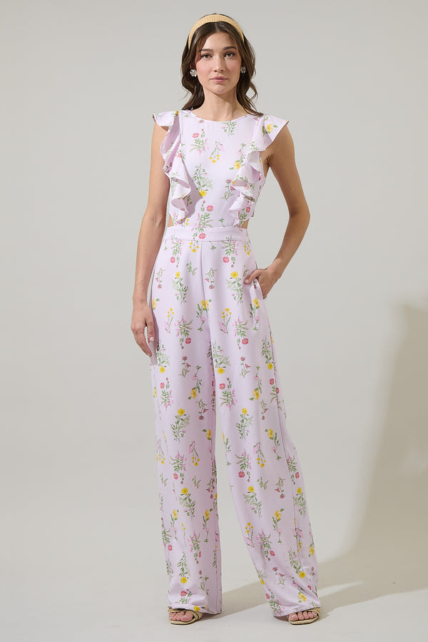 sugarlips Margote Floral Litzy Ruffle Jumpsuit