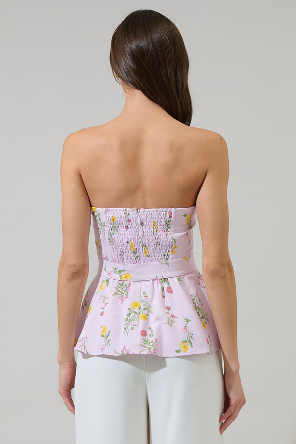 Sugarlips Margote Floral Megen Strapless Top
