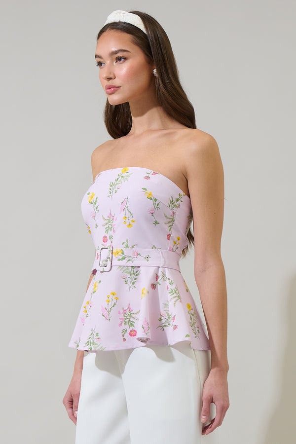 Sugarlips Margote Floral Megen Strapless Top