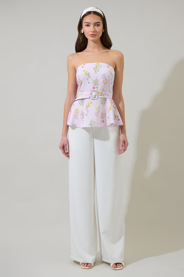 Sugarlips Margote Floral Megen Strapless Top