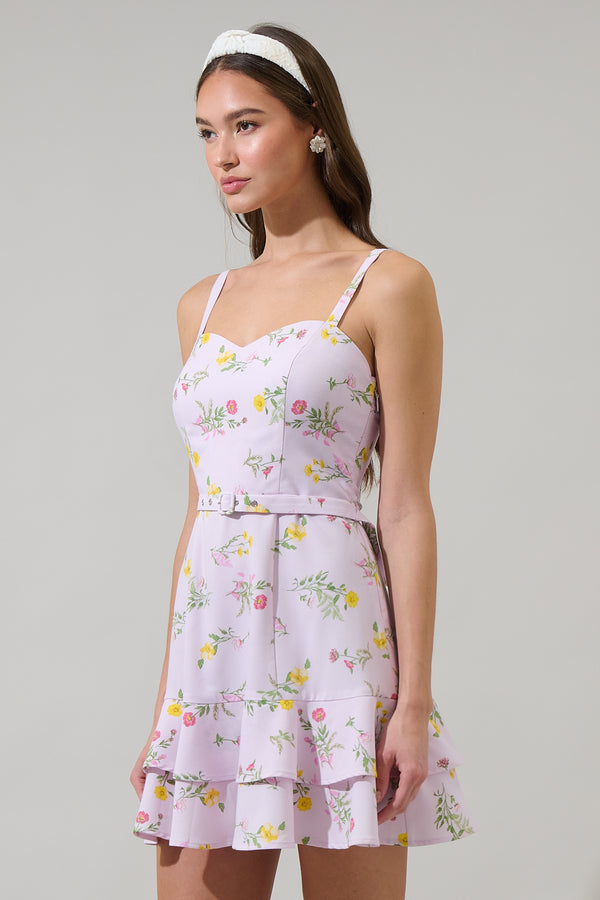 Sugarlips Margote Floral Mel Ruffle Mini Dress