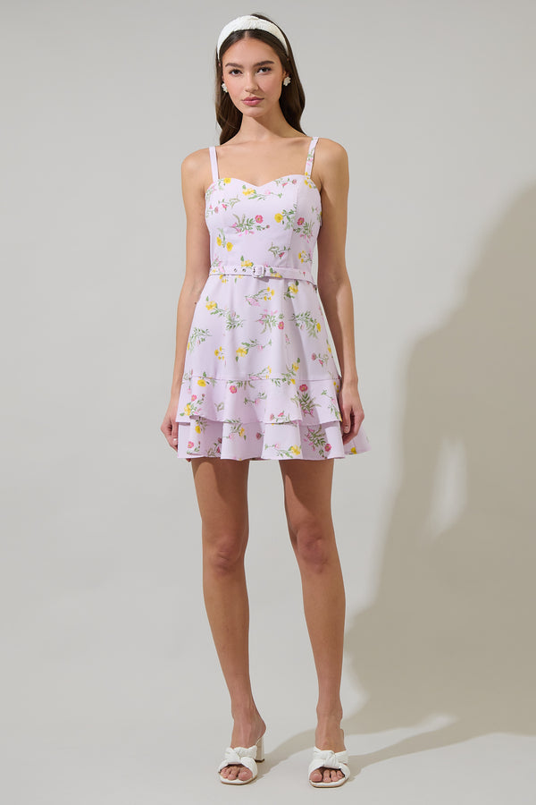 Sugarlips Margote Floral Mel Ruffle Mini Dress