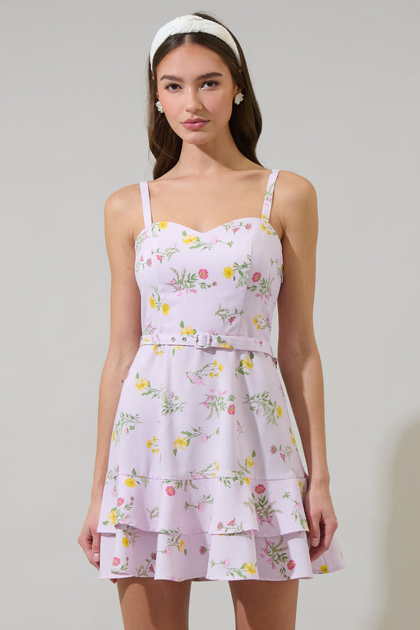 sugarlips Margote Floral Mel Ruffle Mini Dress