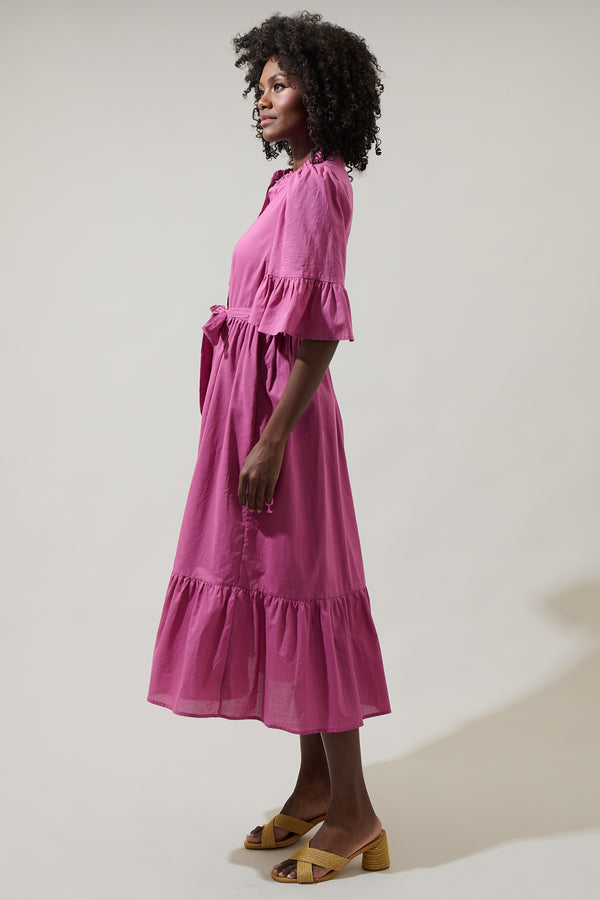 Sugarlips Maribella Button Down Midi Dress