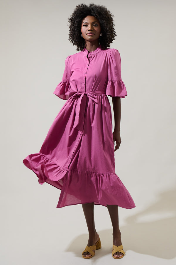 sugarlips Maribella Button Down Midi Dress