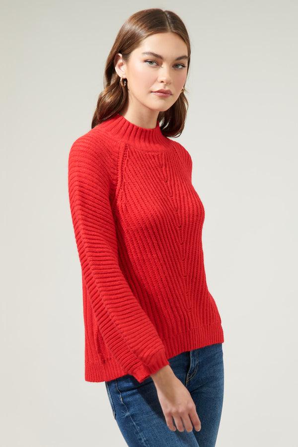 Sugarlips Mariela Mock Neck Chunky Knit Sweater