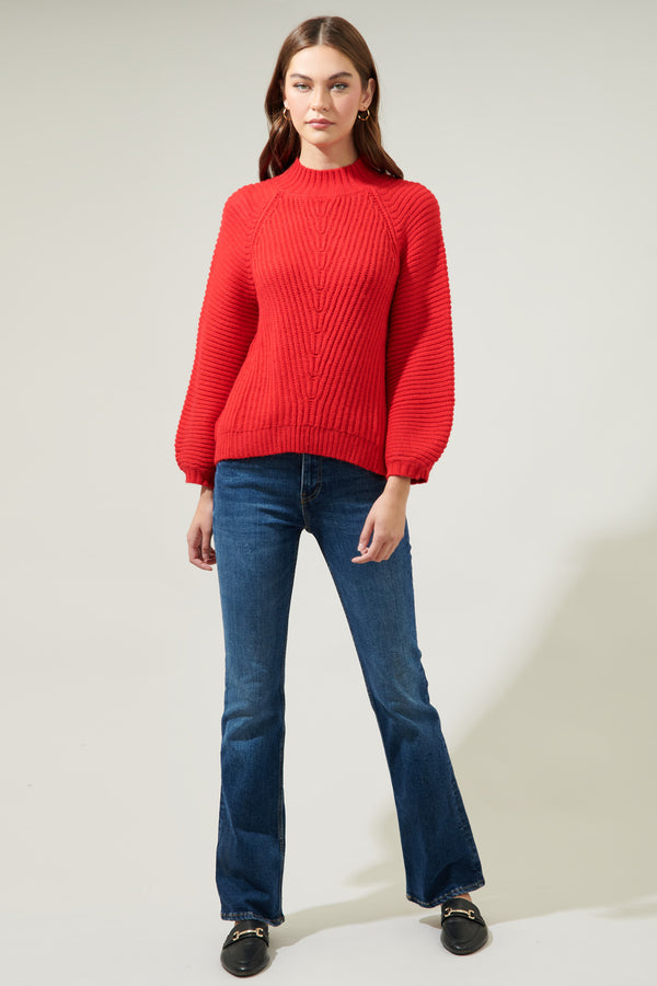 Sugarlips Mariela Mock Neck Chunky Knit Sweater