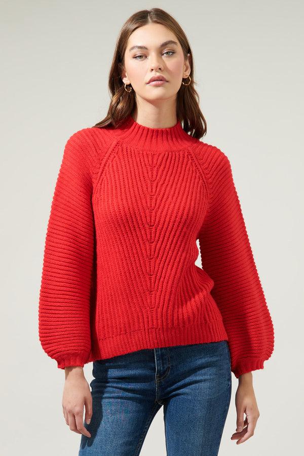 sugarlips Mariela Mock Neck Chunky Knit Sweater