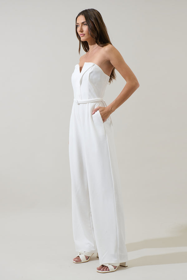 Sugarlips Marietta Strapless Pleated Jumpsuit