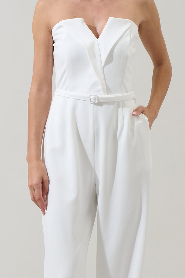 Sugarlips Marietta Strapless Pleated Jumpsuit