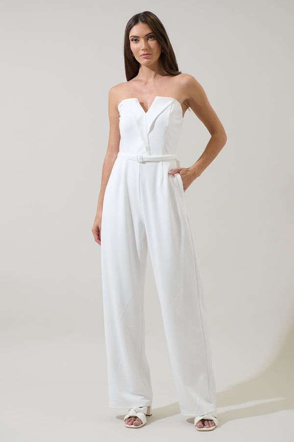 sugarlips Marietta Strapless Pleated Jumpsuit