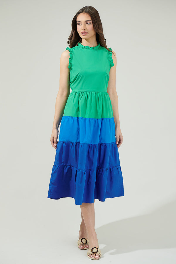 Sugarlips Marilu Color Block Midi Dress
