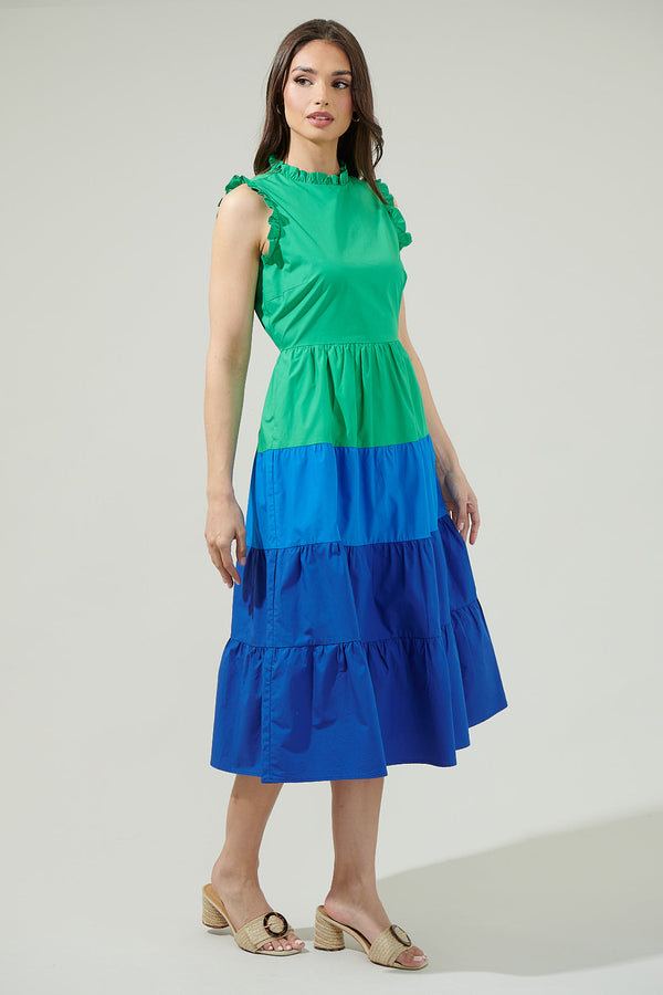 Sugarlips Marilu Color Block Midi Dress
