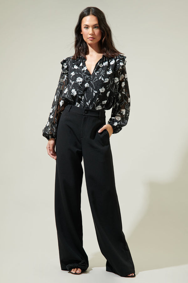 Sugarlips Marilu Floral Ruffle Top
