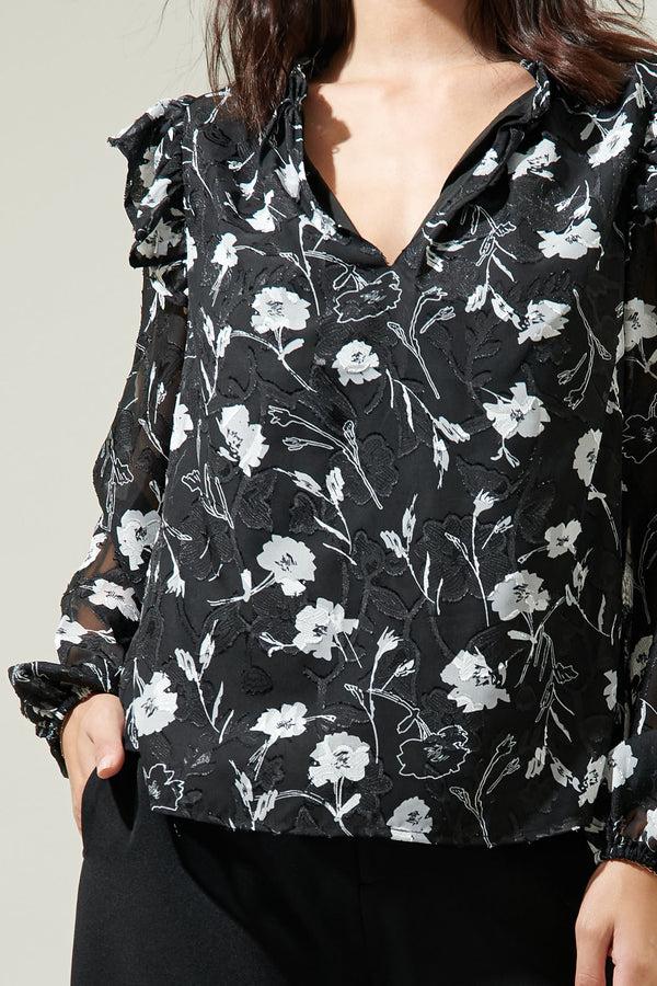 Sugarlips Marilu Floral Ruffle Top
