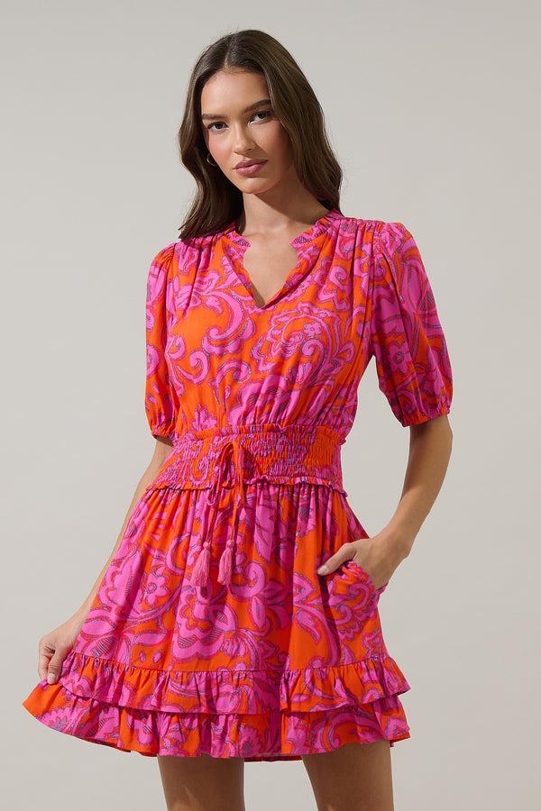 Sugarlips Marinda Floral Jurie Smocked Mini Dress