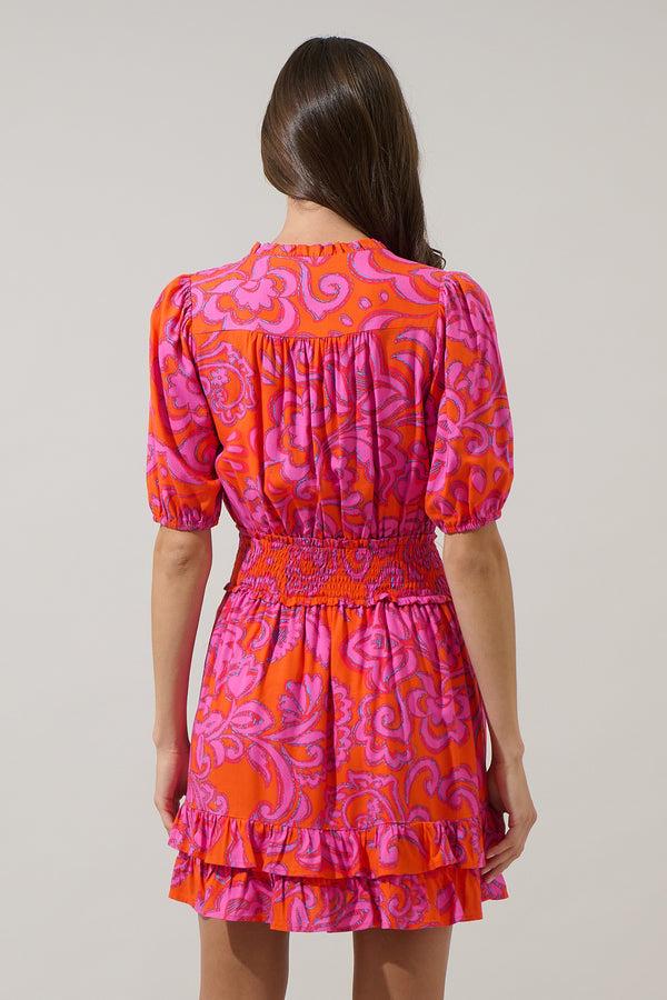 Sugarlips Marinda Floral Jurie Smocked Mini Dress