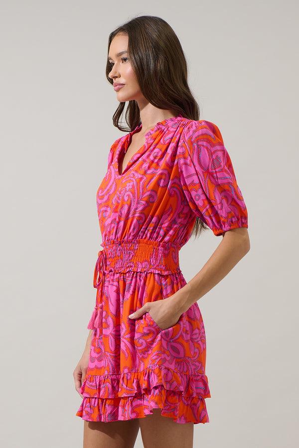 Sugarlips Marinda Floral Jurie Smocked Mini Dress